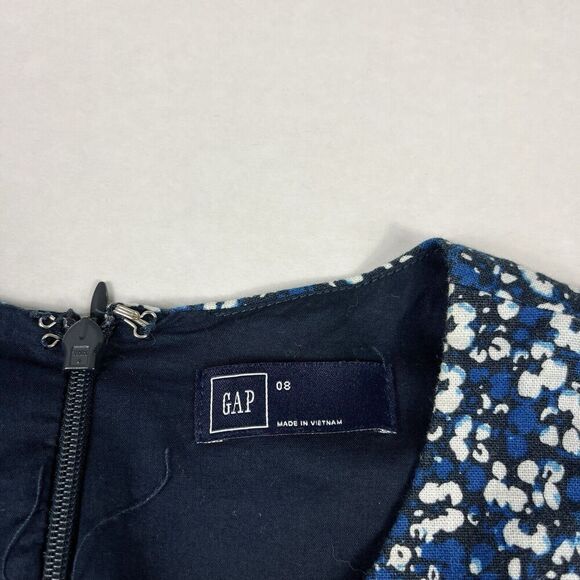 GAP Womens Fit And Flare Dress Floral Sleeveless Preppy Back Zip Work Size 8 - Picture 4 of 12